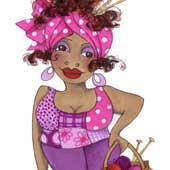 illustration a girl african-american-embroidery-designs