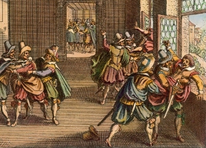 illustration of defenestration of prague